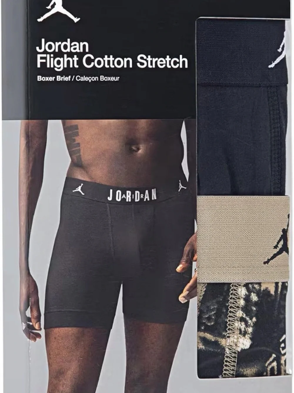 Jordan Men’s 2-Pack Boxer Briefs — Black & Tan Ring Print